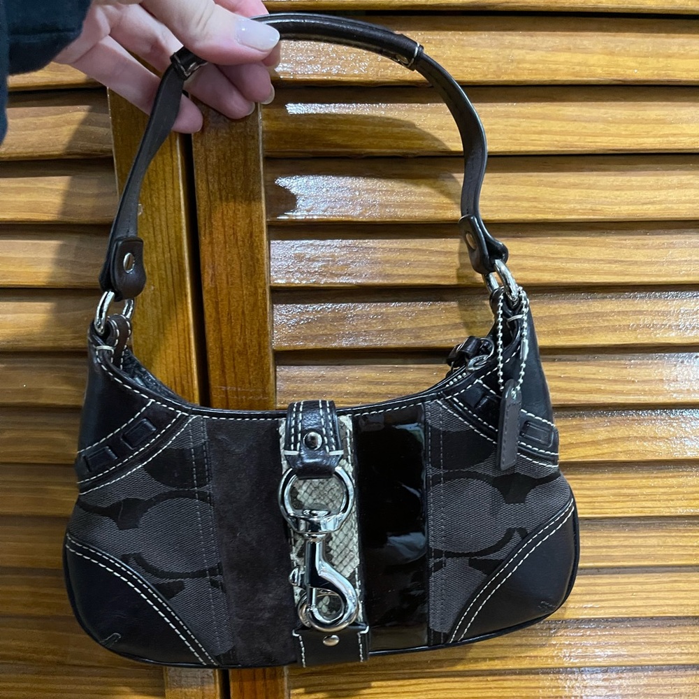Coach Hampton Signature Striped Python Hobo Bag - image 1